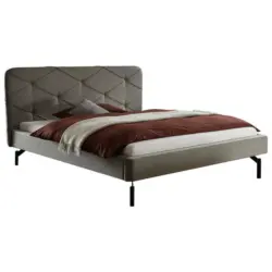 Polsterbett gepolstertes Kopfteil Dunkelgr&uuml;n 180/200 cm