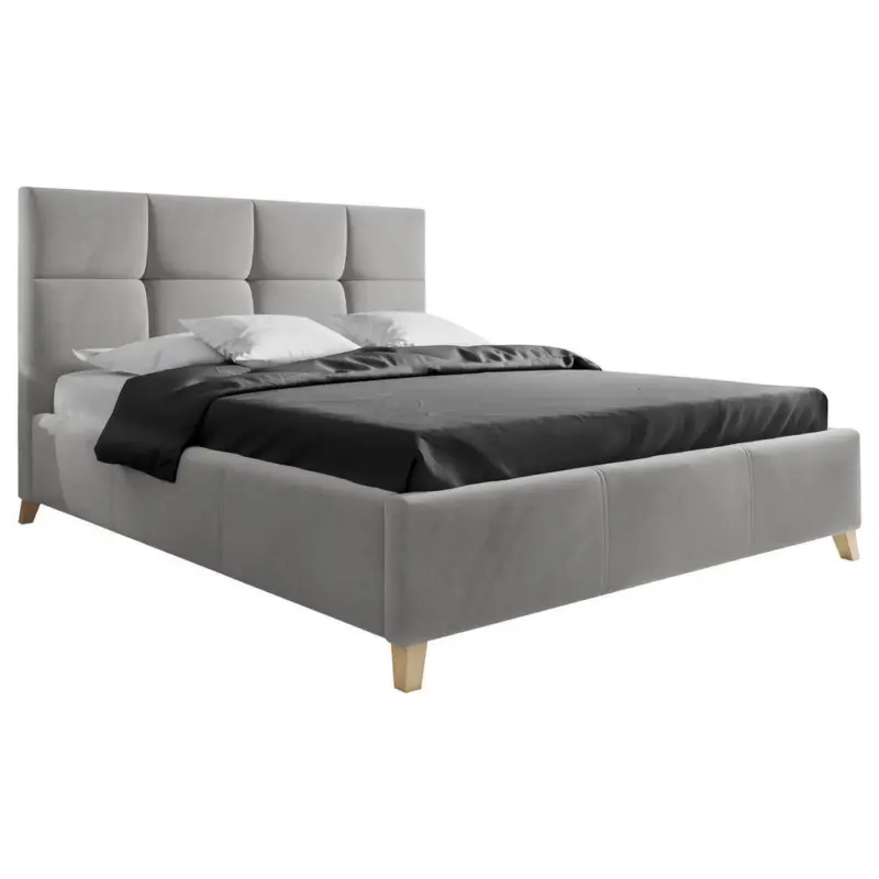 Polsterbett Lattenrost, Bettkasten Grau 160/200 cm