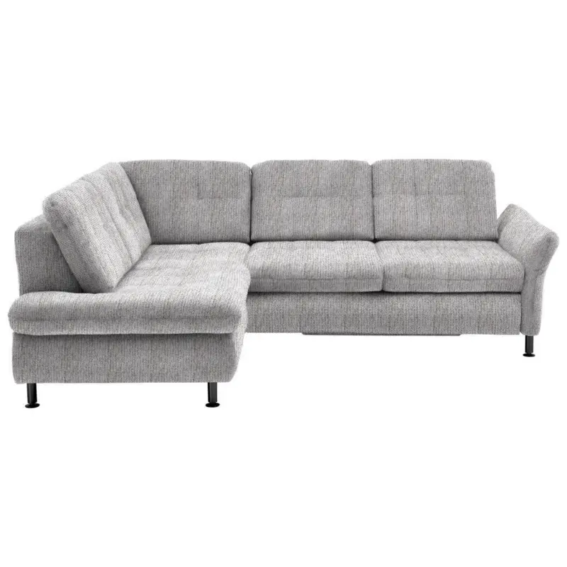 Ecksofa in Webstoff Hellgrau 210/242 cm