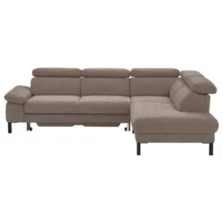 Ecksofa 830 in Flachgewebe Taupe