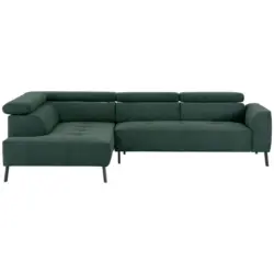Ecksofa in Feincord Waldgr&uuml;n 205/280 cm