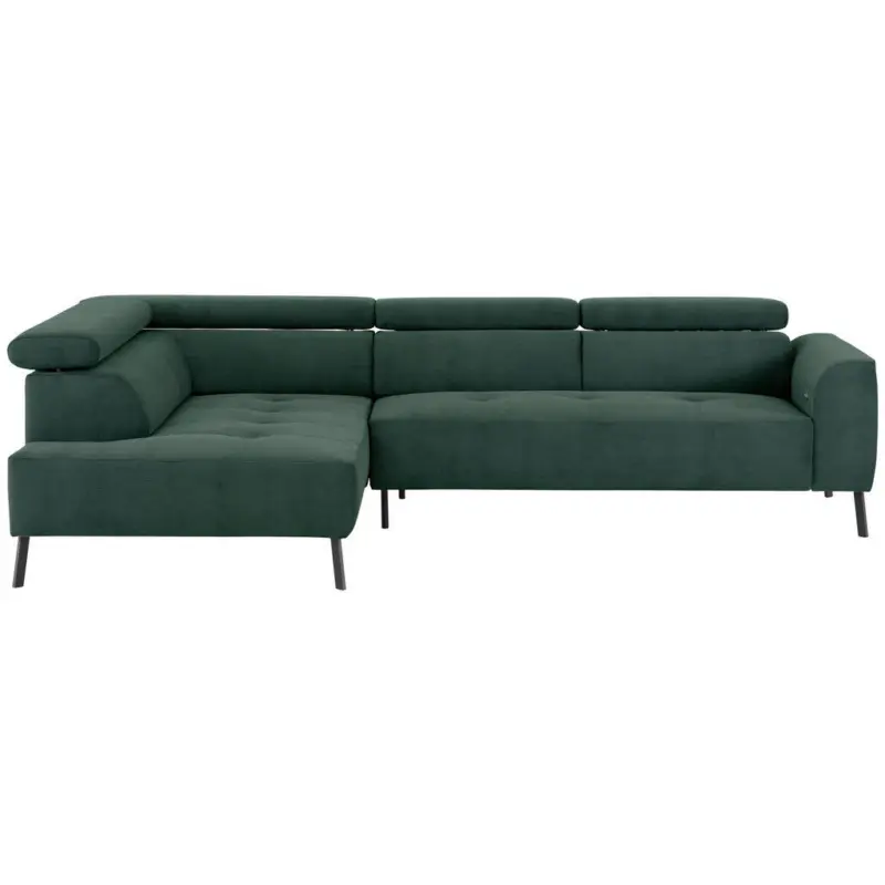 Ecksofa in Feincord Waldgr&uuml;n 205/280 cm