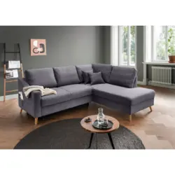 Ecksofa Valentina in Cord Grau
