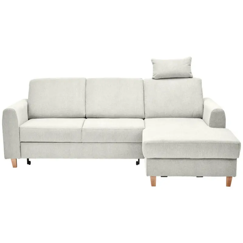 Ecksofa in Flachgewebe Hellgrau