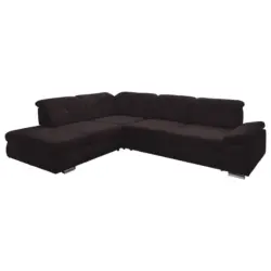 Ecksofa in Mikrofaser Mokka 260/312 cm