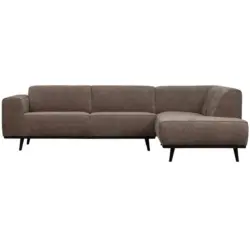Ecksofa Statement in gerippt Taupe 274/210 cm