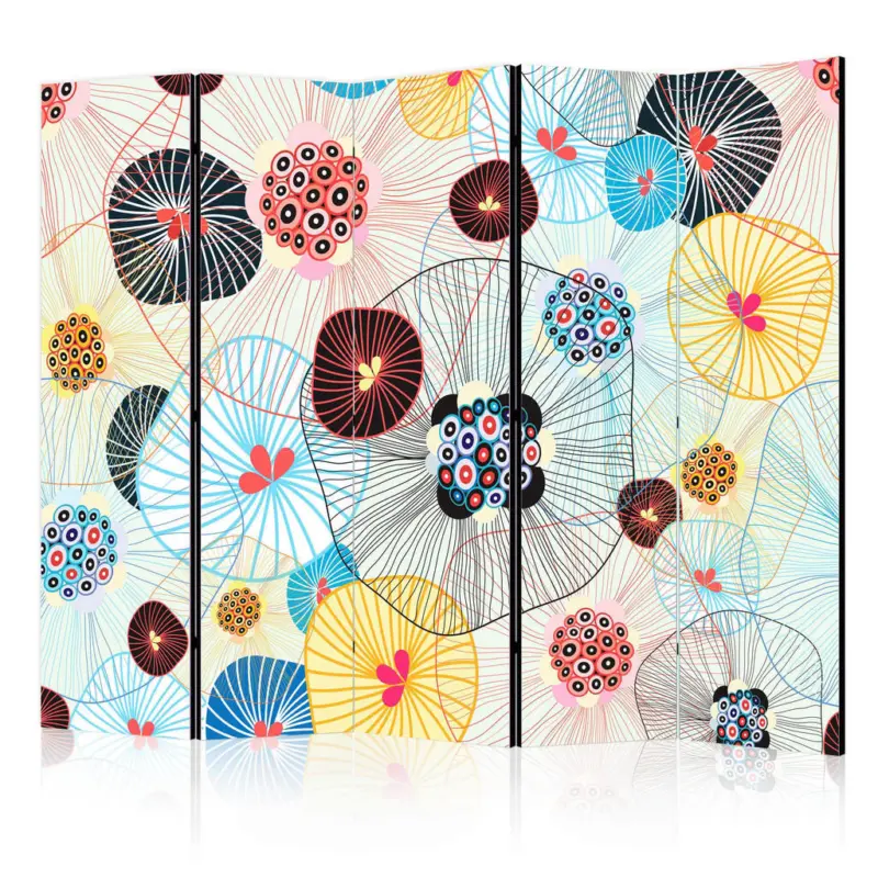 Paravent einseitig mit 5 Fl&uuml;gel