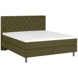 Boxspringbett 140/200 cm in Olivgr&uuml;n