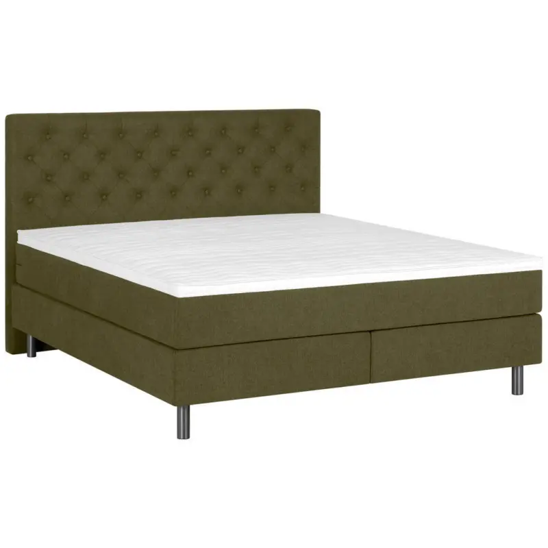Boxspringbett 140/200 cm in Olivgr&uuml;n