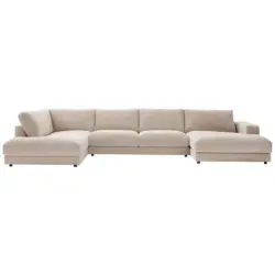 Wohnlandschaft in Cord Creme