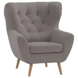 Ohrensessel in Flachgewebe Taupe