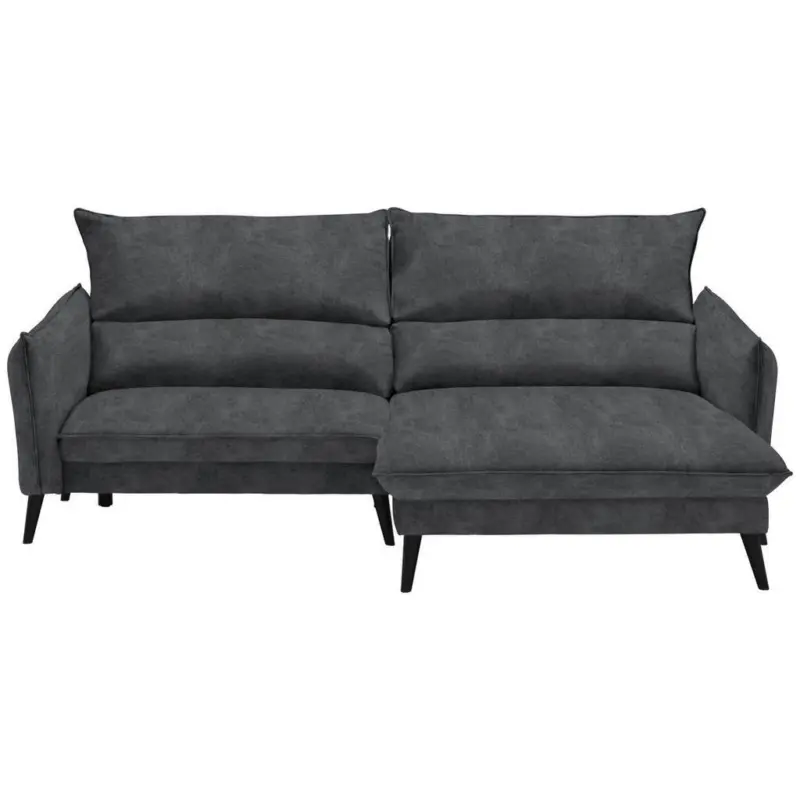 Ecksofa in Velours Anthrazit 238/170 cm