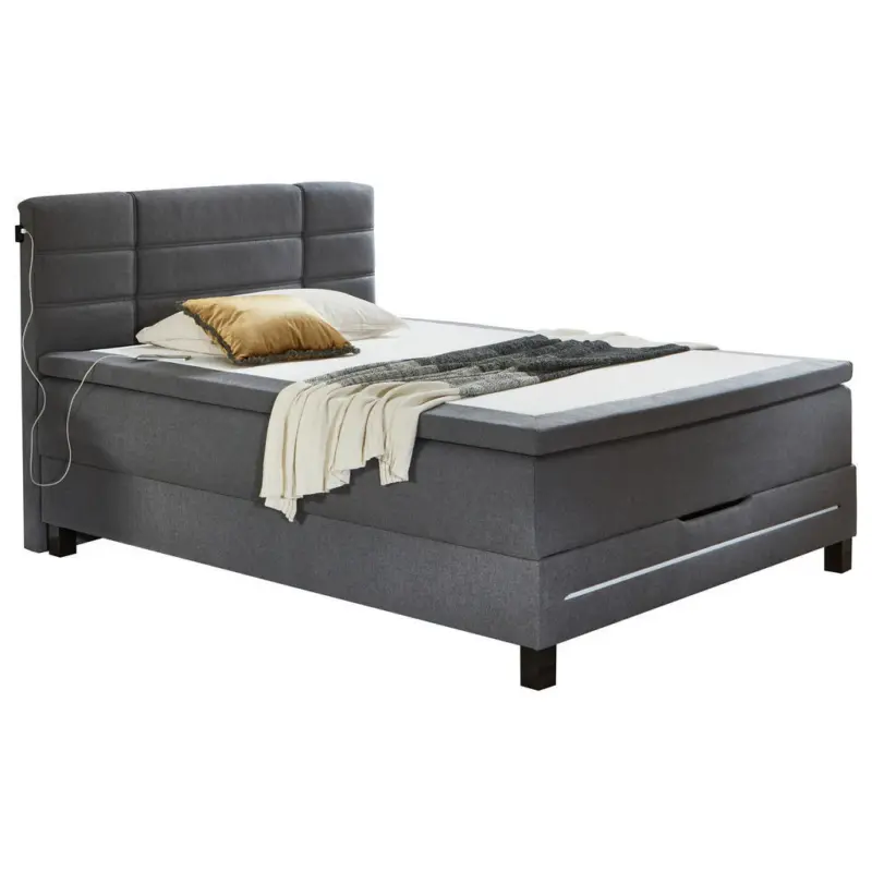 Boxspringbett 140/200 cm in Grau