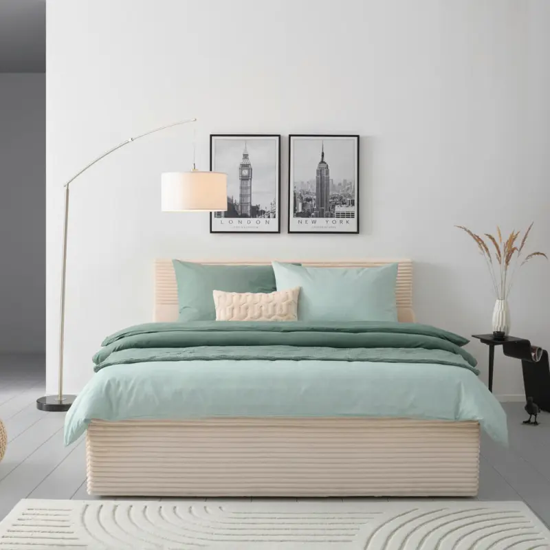 Boxbett 180/200 cm in Beige