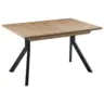 Esstisch 120-160/80/76 cm Nachbildung Metall, Holzwerkstoff ausziehbar, in verschiedenen Gr&ouml;&szlig;en erh&auml;ltlich, in verschiedenen Holzdekoren erh&auml;ltlich, Variantenauswahl rechteckig Schwarz, Eiche Artisan