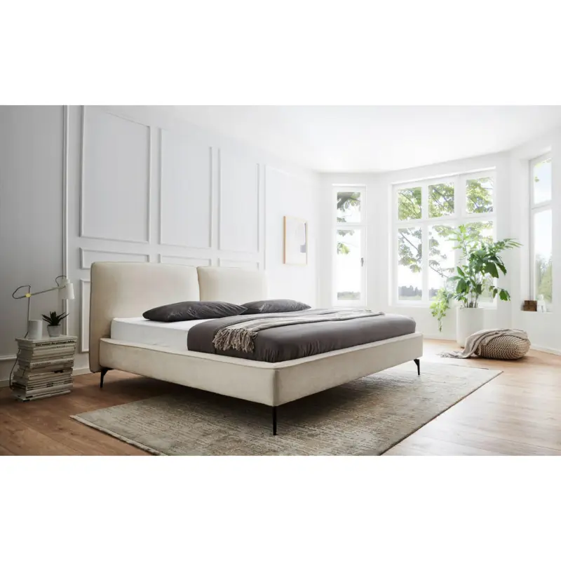 Polsterbett Creme 200/200 cm