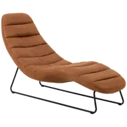 Relaxliege in Lederlook Cognac