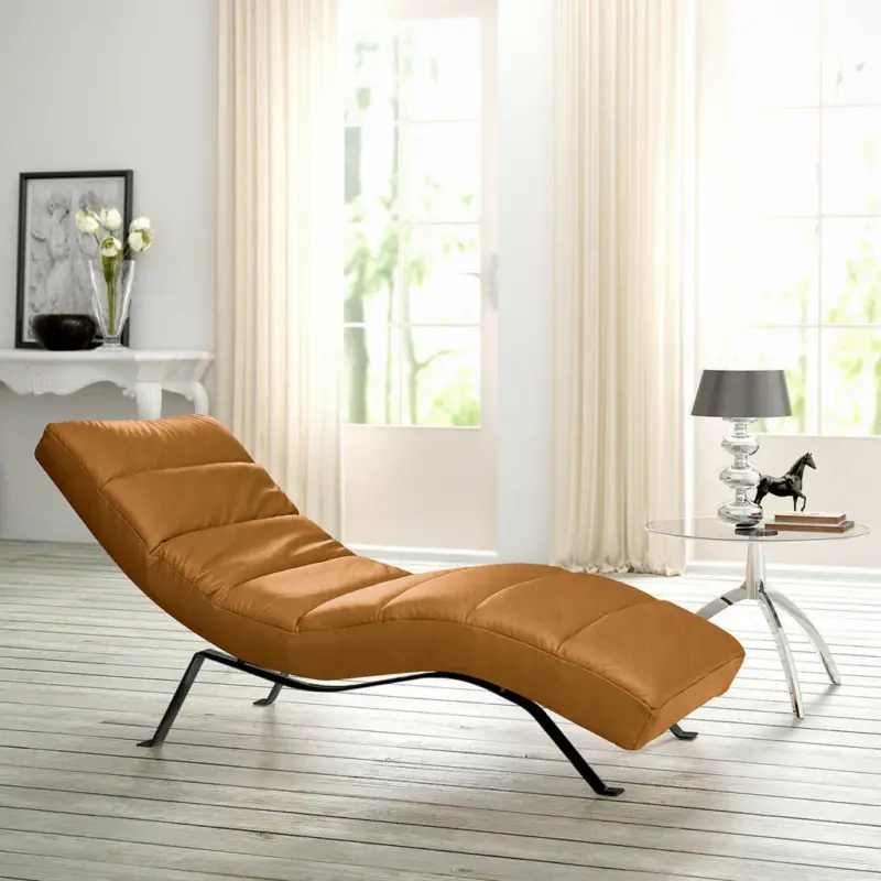 Relaxliege in Mikrofaser Cognac