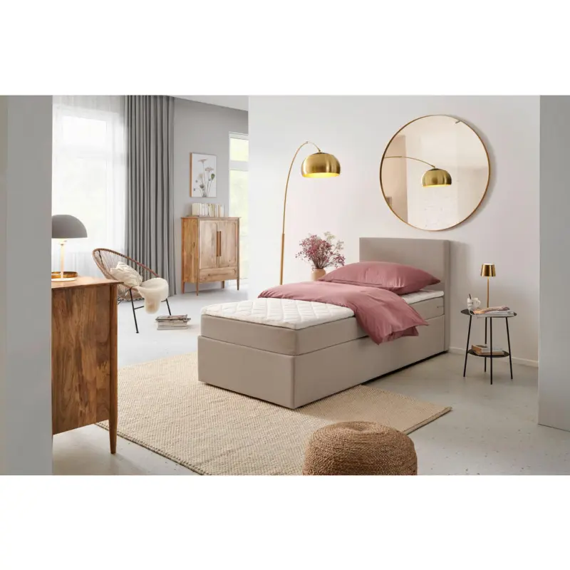 Boxbett 90/200 cm in Sandfarben