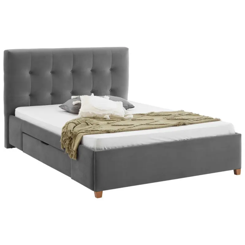 Polsterbett Grau 160/200 cm
