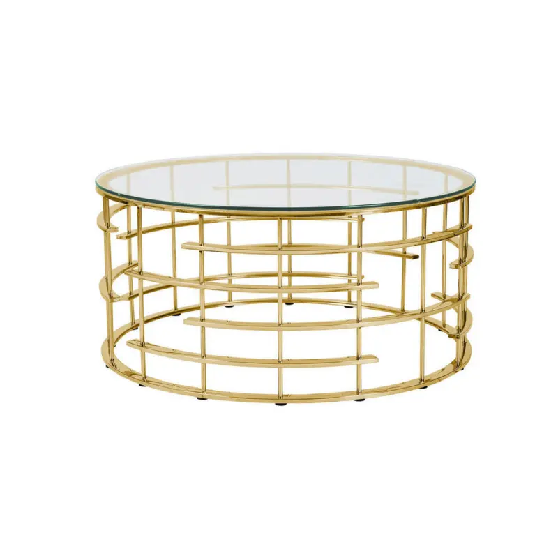 Couchtisch in Metall, Glas 90/90/42 cm