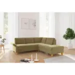 XXXLutz Lauterach - Ihr M&ouml;belhaus bei Bregenz Ecksofa Rochelle E in Flachgewebe Olivgr&uuml;n 240/216 cm