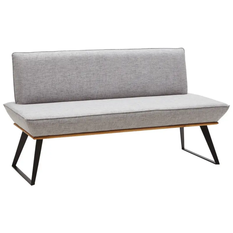 Sitzbank 180/87/64 cm in Schwarz, Eichefarben, Hellgrau