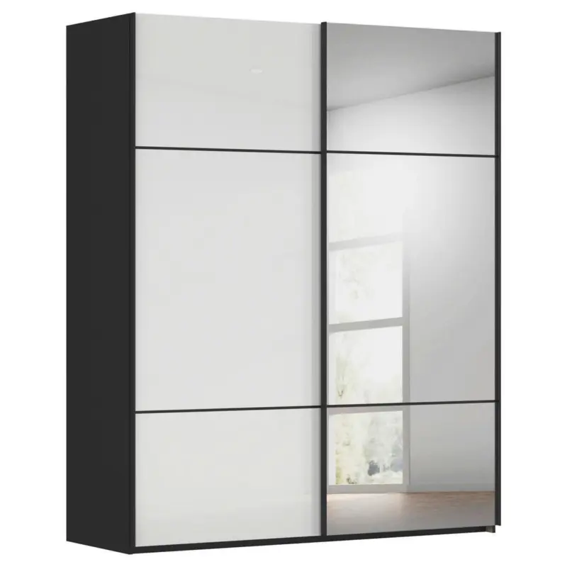 Schwebet&uuml;renschrank in Schwarz, Wei&szlig;