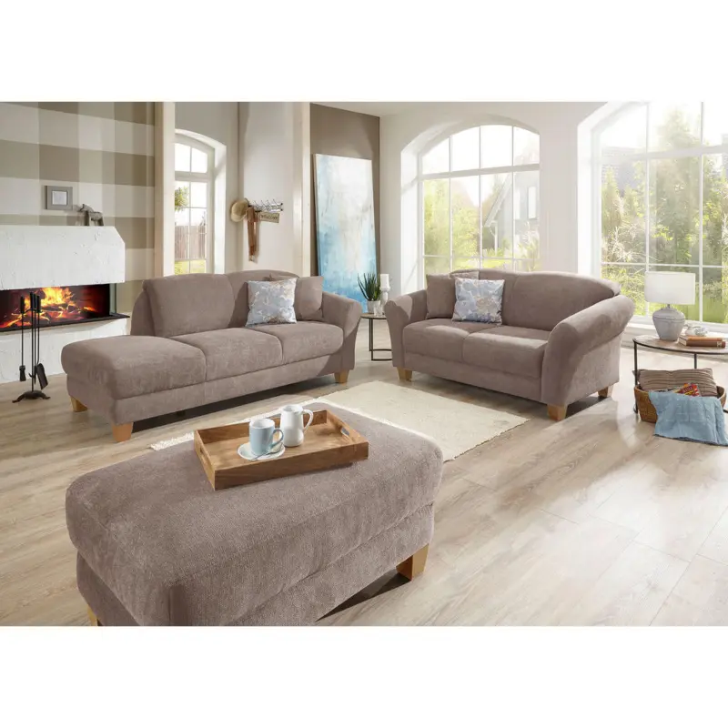 R&eacute;camiere in Flachgewebe Taupe