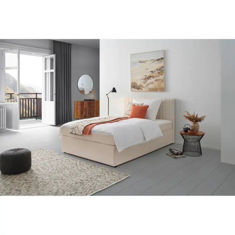 Boxbett 140/200 cm in Creme