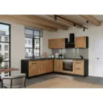 XXXLutz Lauterach - Ihr M&ouml;belhaus bei Bregenz Eckk&uuml;che 240/240 cm in Graphitfarben, Eiche Wotan