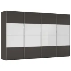 Schwebet&uuml;renschrank in Graphitfarben, Wei&szlig;