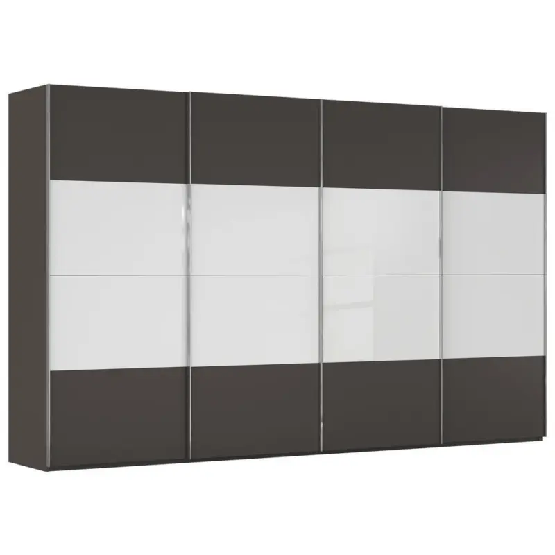 Schwebet&uuml;renschrank in Graphitfarben, Wei&szlig;