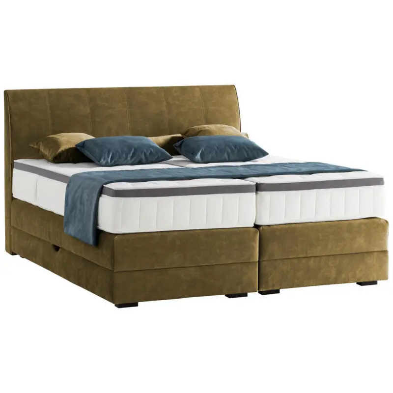 Boxspringbett 180/200 cm in Olivgr&uuml;n