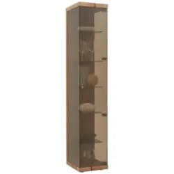 Vitrine in vollmassiv Kerneiche Eichefarben