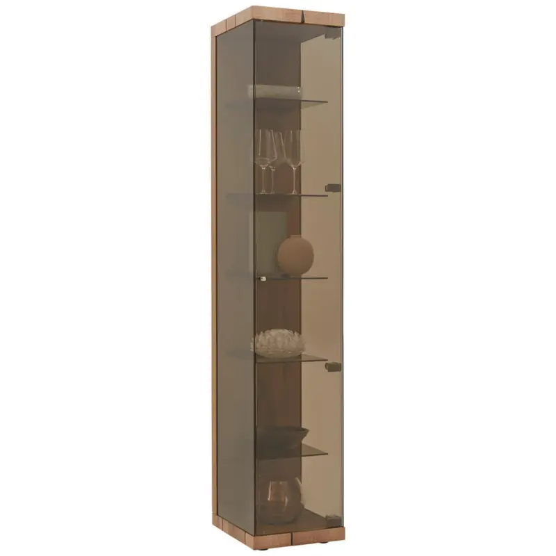 Vitrine in vollmassiv Kerneiche Eichefarben