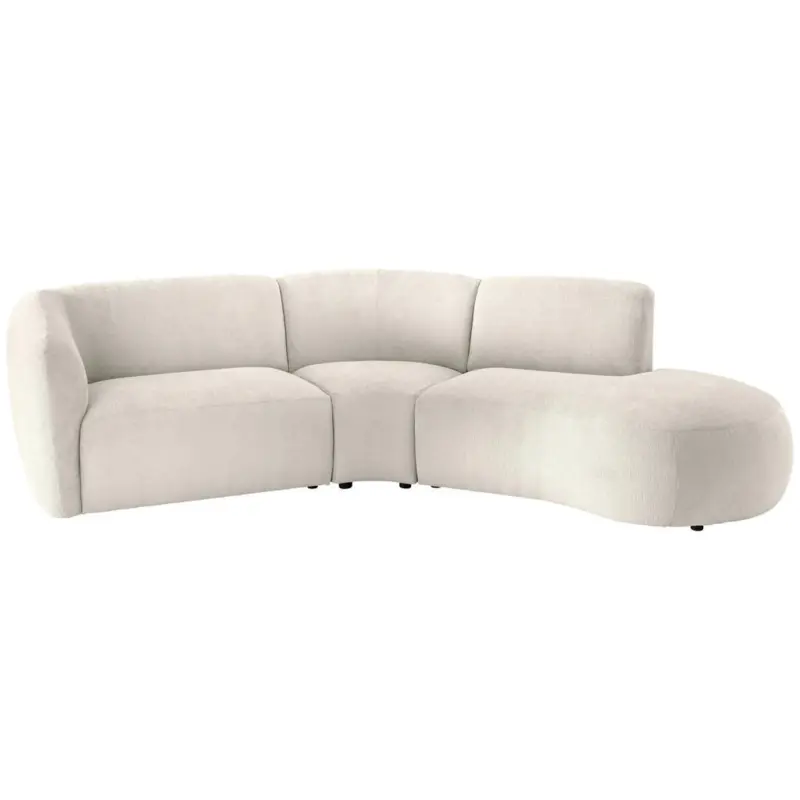 Ecksofa in Mikrofaser Wei&szlig; 276/182 cm