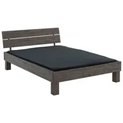 Bett 160/200 cm in Grau, Akaziefarben