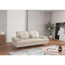 3-Sitzer-Sofa in Flachgewebe Creme