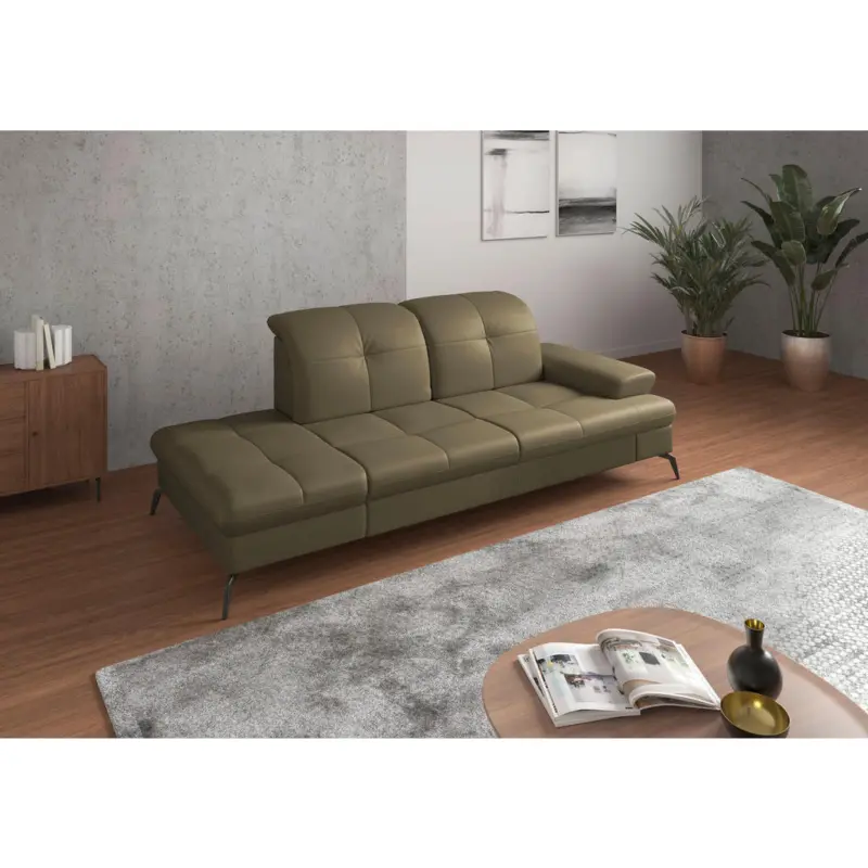 R&eacute;camiere in Echtleder Olivgr&uuml;n