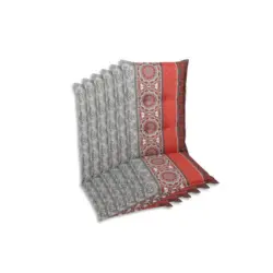 Sesselauflagenset in Grau, Rot, Hellgrau Ornament