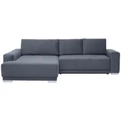 Ecksofa in Samt Grau 195/293 cm