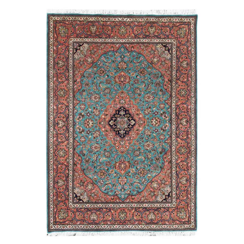Orientteppich 70/140 cm Kashan LT Blue/Peach Orange, Hellblau