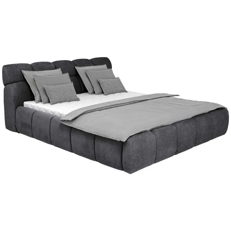Polsterbett inkl. Bettkasten Lattenrost, Bettkasten Graphitfarben 160/200 cm