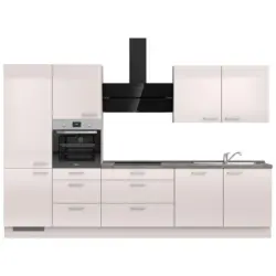 K&uuml;chenleerblock 330 cm in Schieferfarben, Hellgrau