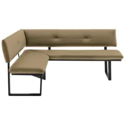Eckbank 140/180 cm in Schwarz, Olivgr&uuml;n