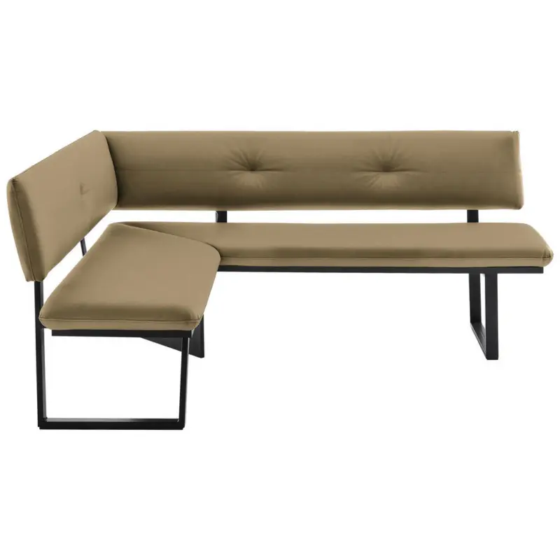 Eckbank 140/180 cm in Schwarz, Olivgr&uuml;n