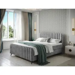 Boxbett 180/200 cm in Grau