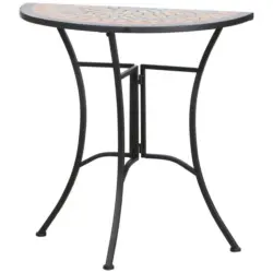 Gartentisch Keramik Multicolor, Schwarz formgebogen