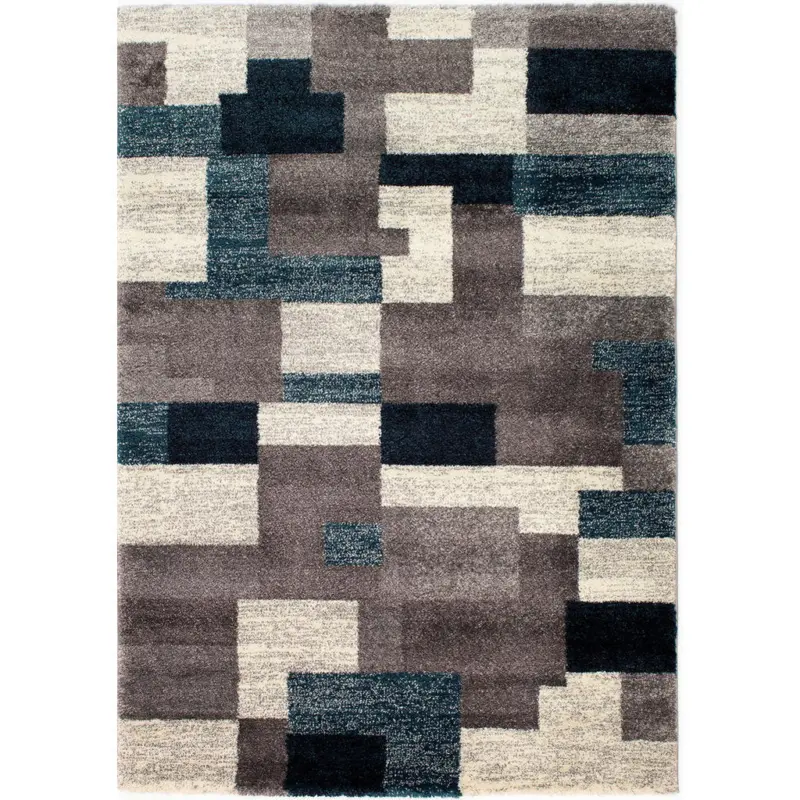 Webteppich 200/290 cm Astor Grid Grau, Petrol